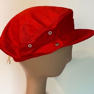 Vintage Newsboy Cabbie hat red retro newsboy snap NWT